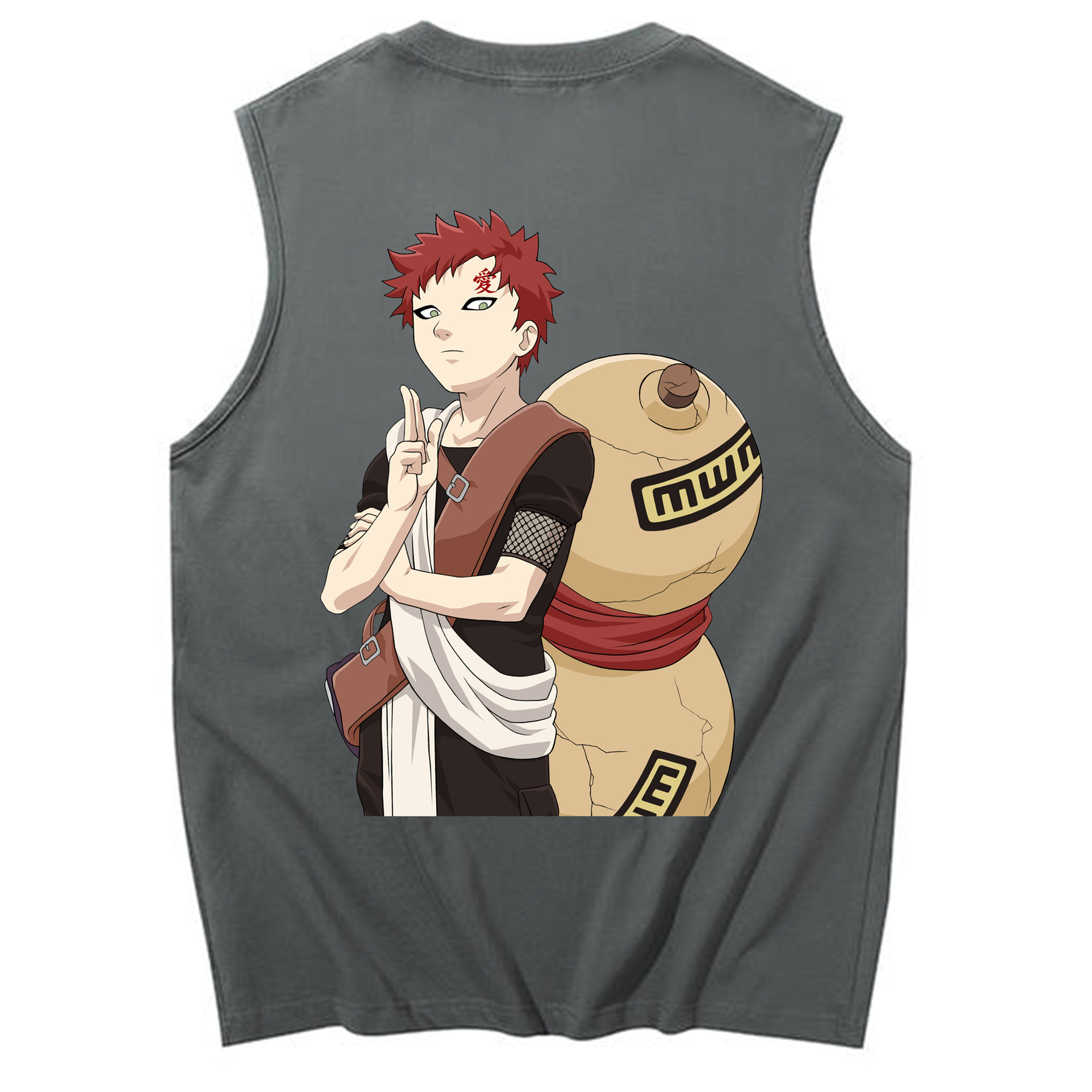 （画像用） NARUTO -ナルト- ガアラ Gaara コットン100％タンクトップ（背面プリント）